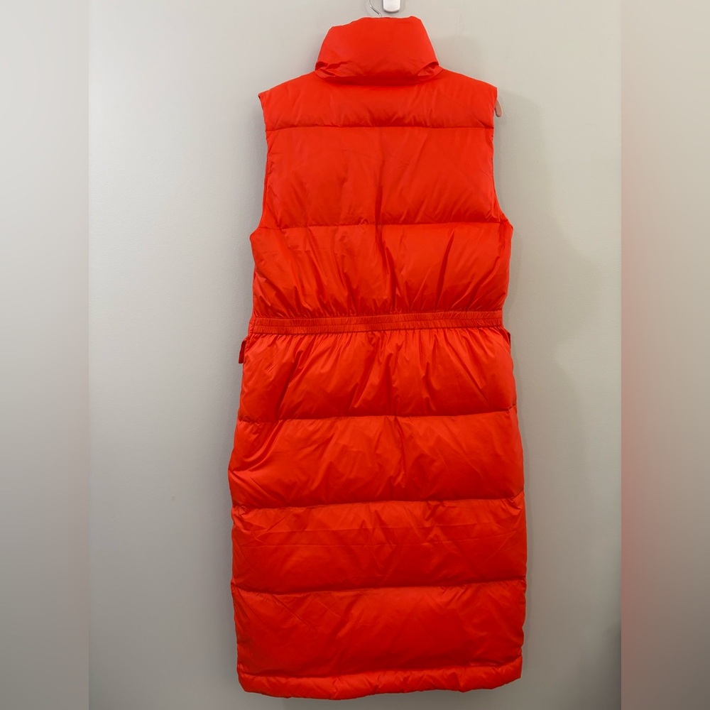 Culture Long Orange Down Puffer Vest | 90% Down | Sleeveless | Size S | NWT - Picture 3 of 12